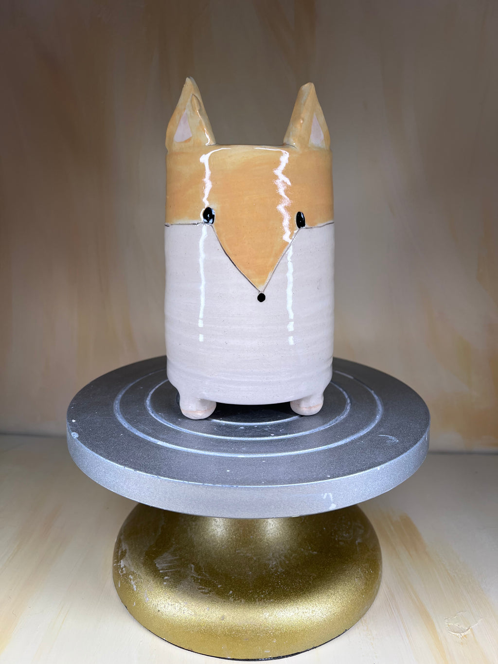 Finley the Fox - Handmade Ceramic Fox Vase