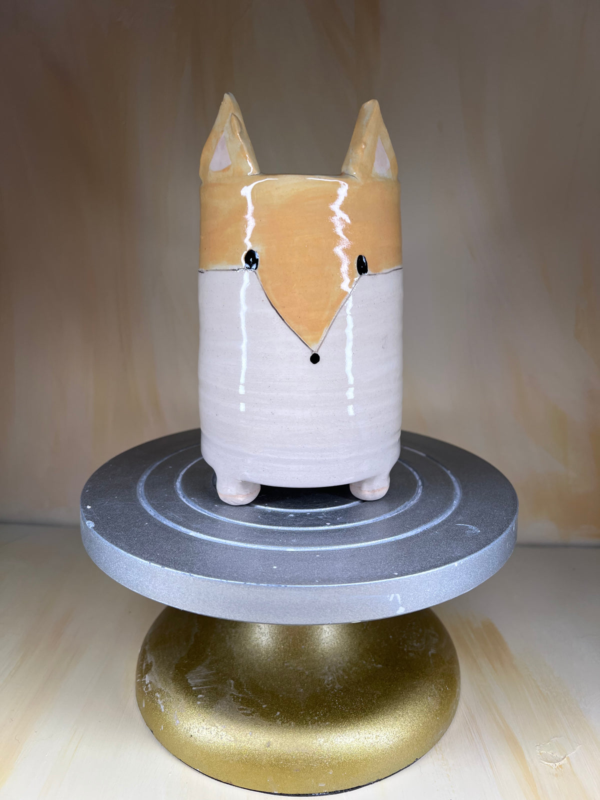 Finley the Fox - Handmade Ceramic Fox Vase